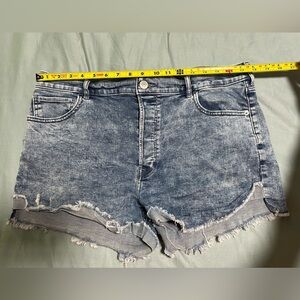 Express Casual Frayed Hem Denim Shorts